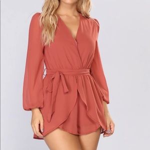 Sian Chiffon Romper - Marsala